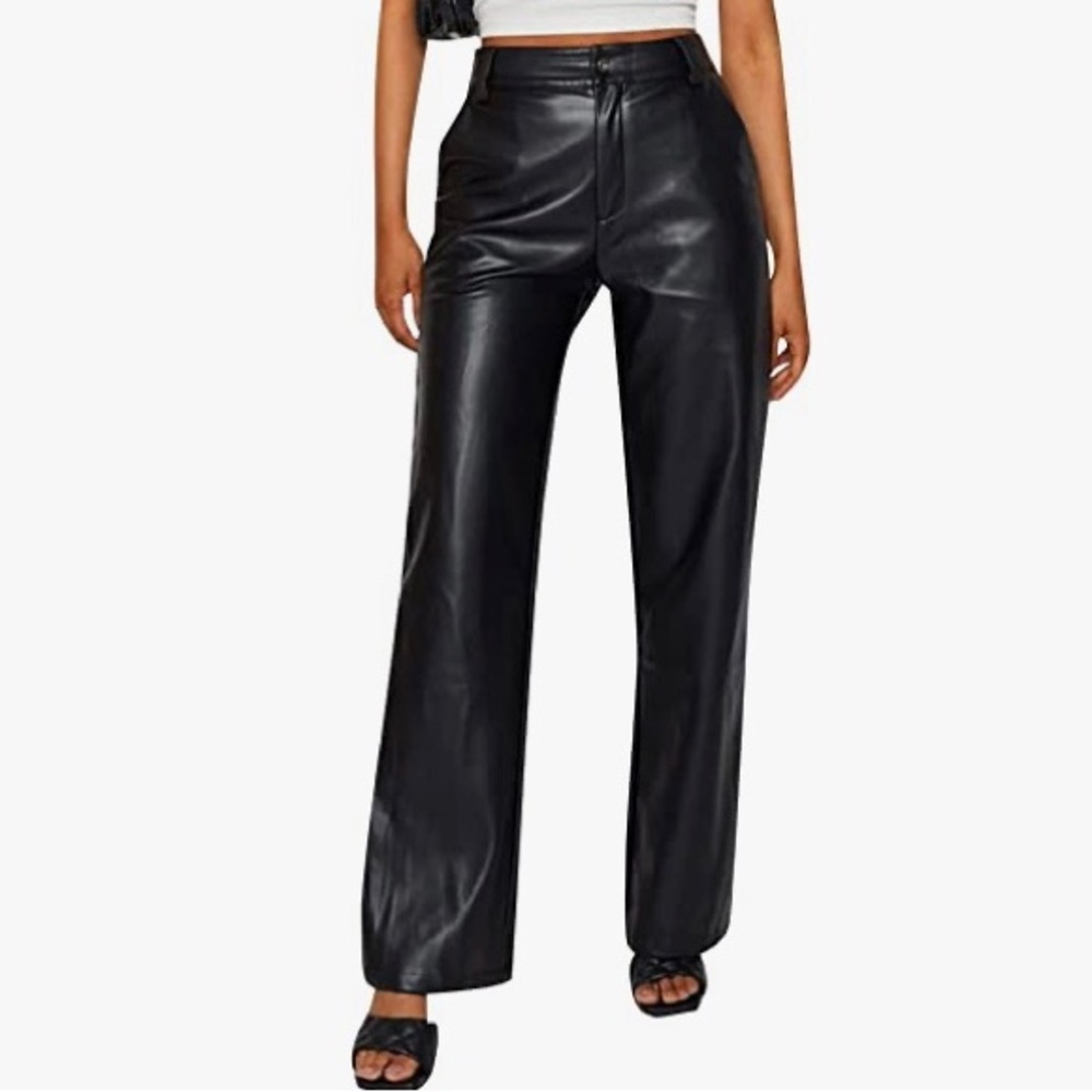 Black Faux Leather Pants